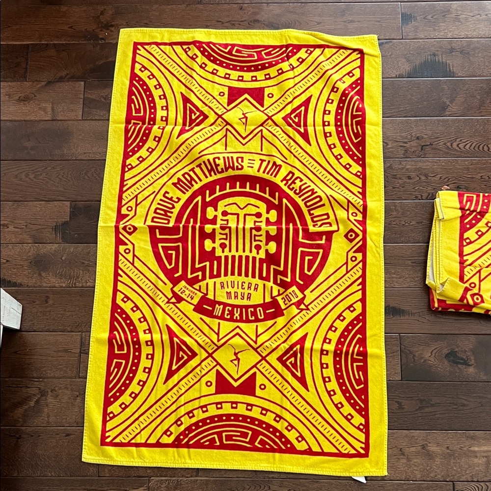 Yellow and Red Graphic Beach Towel - Bold Mexico Design